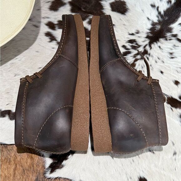 Clarks Shacre 59436 Men's Brown Leather Casual Ankle Chukka Boots B70 - Picture 8 of 13